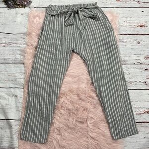 Eberjey Summer of Love Hudson Striped Tie Waist Ankle Pants